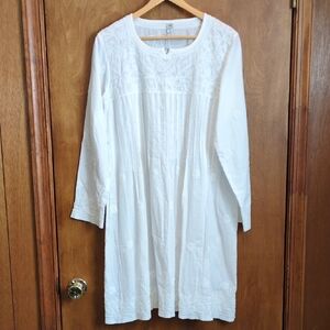 Sudha Pennathur White Embroidered Swim Coverup